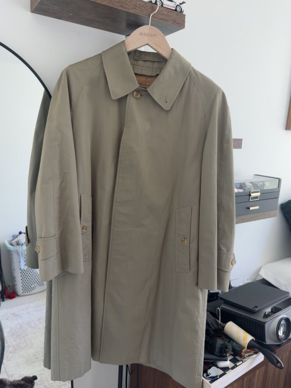 Vintage Burberrys Balmacaan Car Coat Khaki Nova Check Liner M
